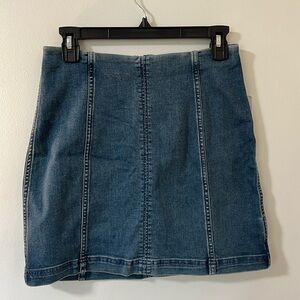 Free People Zip Denim Skirt